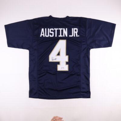 Kevin Austin Jr. aláírt CUSTOM focimez (Notre Dame Fighting Irish)