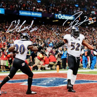 Ed Reed & Ray Lewis 16X20 aláírt fotó (Ravens)