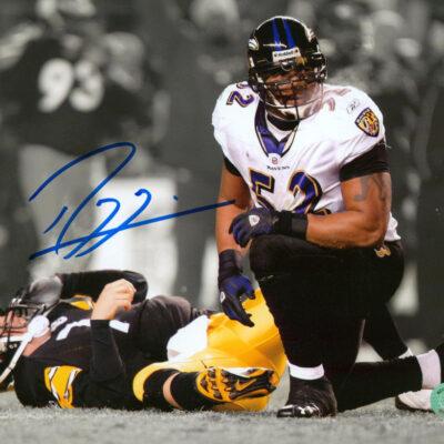 Ray Lewis 8x10 aláírt fotó (Ravens Game)