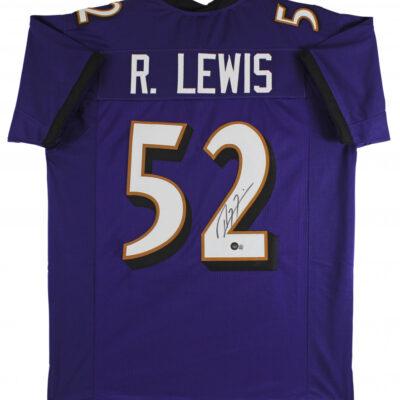Ray Lewis aláírt CUSTOM focimez (Ravens - Lila)