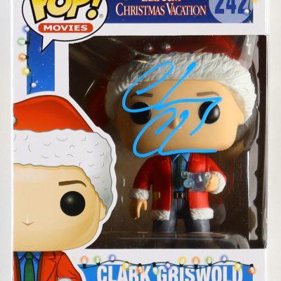 Chevy Chase aláírt #242 National Lampoon's Christmas Vacation Clark Griswold Funko Pop! figura