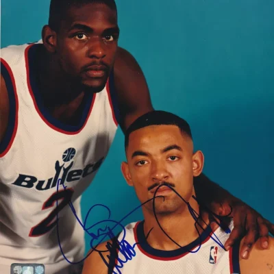 Chris Webber & Juwan Howard 8X10 aláírt fotó (Washington Bullets)