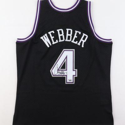 Chris Webber aláírt Mitchell & Ness kosármez 2000-01 (Sacramento Kings)