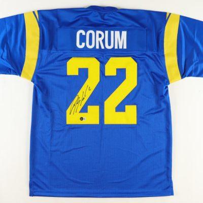 Blake Corum aláírt CUSTOM focimez (Los Angeles Rams)
