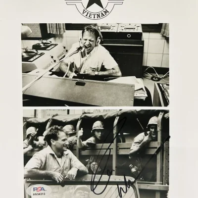 Jó reggelt, Vietnam! Robin Williams aláírt vitrinkép 8X10 (VINTAGE filmfotó)