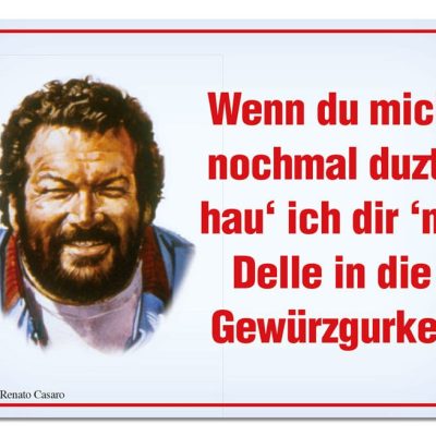 Bud Spencer Tin Sign Wenn Du mich nochmal duzt... 10 x 15 cm