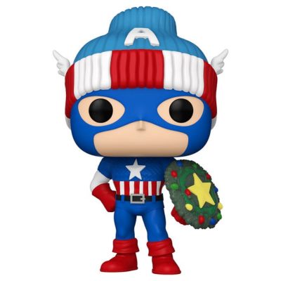 Marvel POP! Vinyl Figura Holiday Capt. America 9 cm