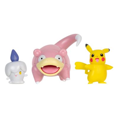 Pokémon Battle Figura Set 3-Pack Pikachu (Female) Litwick Slowpoke 5 cm