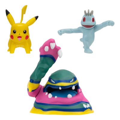 Pokémon Battle Figura Set 3-Pack Machop, Pikachu #1, Alolan Muk 5 cm