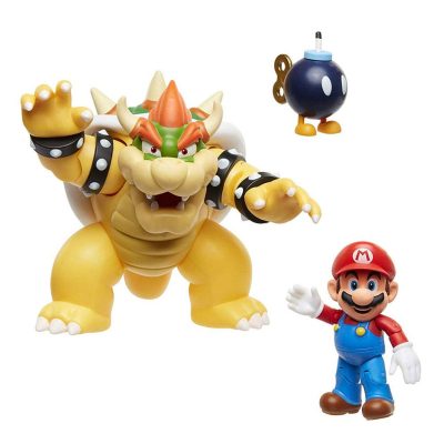 World of Nintendo Akciófigura 3-Pack Mario vs. Bowser Lava Battle 6-15 cm