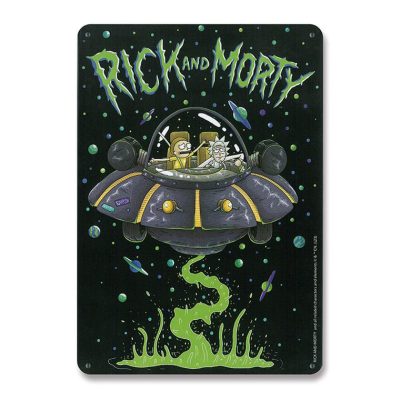 Rick & Morty Tin Sign Spaceship 15 x 21 cm