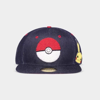 Pokemon Denim Snapback Cap Logo