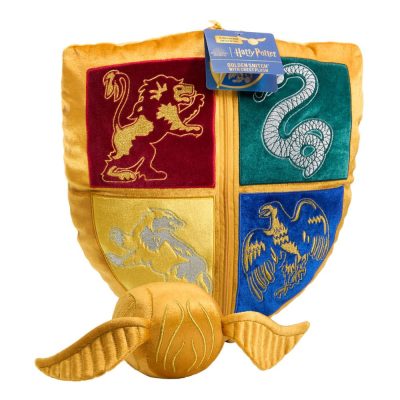 Harry Potter Cushion with Plüss Figura Quidditch Crest & Golden Snitch