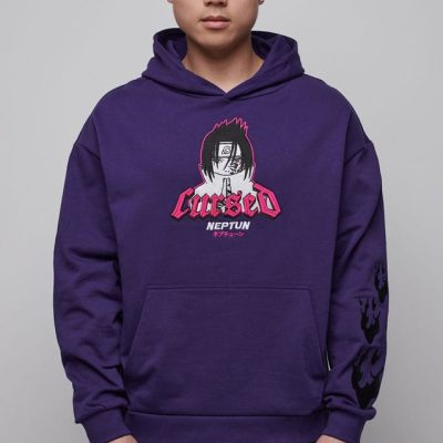 Naruto Shippuden Hooded Sweater Graphic Purple