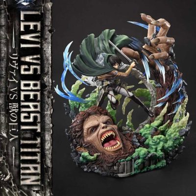 Attack on Titan Ultimate Premium Masterline Series Szobor 1/4 Levi Versus Beast Titan 73 cm