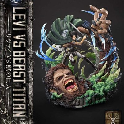 Attack on Titan Ultimate Premium Masterline Series Szobor 1/4 Levi Versus Beast Titan Bonus Version 73 cm