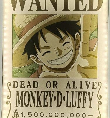 One Piece LED Wall Lámpa Light Wanted Luffy 30 cm