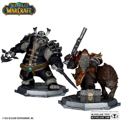 World of Warcraft PVC Szobor 2-Pack 1/12 Dwarf Hunter: Beast Master & Pandaren: Monk (Gold Label) 15 cm