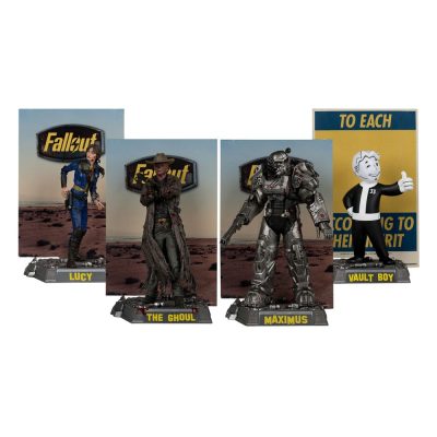 Fallout Movie Maniacs PVC Szobor 4-Pack Lucy Maximus The Ghoul & Vault Boy 15 cm