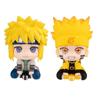 Naruto Shippuden Look Up PVC Szobor Naruto Uzumaki Six Paths Sage Mode & Minato Namikaze 11 cm (with gift)