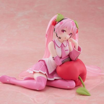 Hatsune Miku PVC Szobor Desktop Cute Figura Sakura Miku Cherry Cushion Ver. 13 cm
