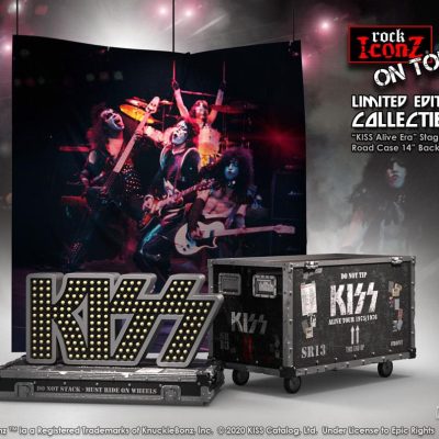 Kiss Rock Ikonz On Tour Road Case Szobor + Stage Backdrop Set Alive! Tour