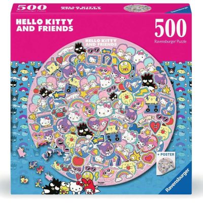 Helly Kitty and Friends Round Jigsaw Puzzle (500 pieces)