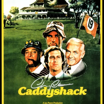 Golfőrültek Chevy Chase aláírt poszter 11X17