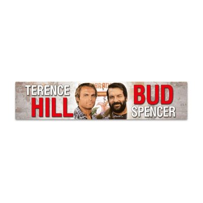 Bud Spencer & Terence Hill Tin Sign with Magnet Autogramm 16 x 35 cm