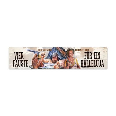 Bud Spencer & Terence Hill Tin Sign with Magnet Vier Fäuste für ein Halleluja 16 x 35 cm