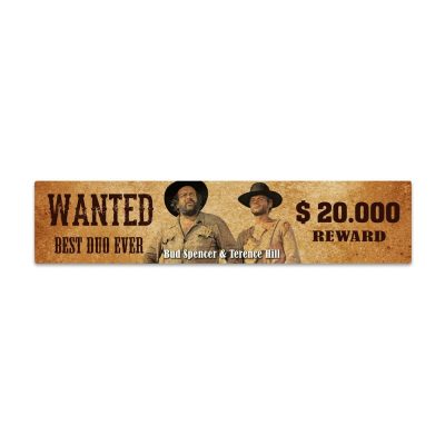 Bud Spencer & Terence Hill Tin Sign with Magnet Wanted 16 x 35 cm