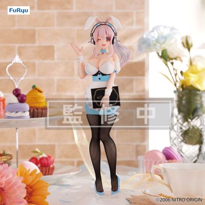 Super Sonico BiCute Bunnies PVC Szobor Waitress Light Blue Color Ver. 28 cm