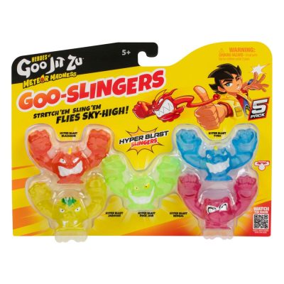 Heroes of Goo Jit Zu Meteor Madness Stretch Figura 5-Pack Goo Slingers Hyper Blast Slingers 5 cm