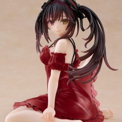Date A Live V PVC Szobor Desktop Cute Figura Kurumi Tokisaki Nightwear Ver. Renewal 13 cm