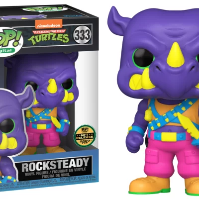 Teenage Mutant Ninja Turtles Rocksteady #333 Digital NFT Legendary Blacklight Funko Pop! figura