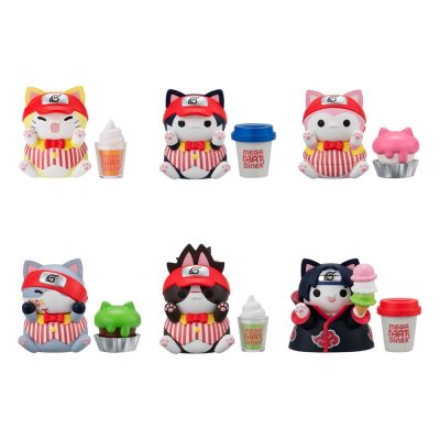Naruto Shippuden Mega Cat Project Nyaruto! Trading Figura Mega Cat Diner 3 cm Assortment (6)