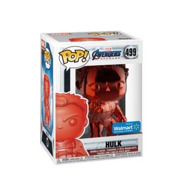 Marvel Avengers Endgame Hulk (Red Chrome) #499 Walmart Exclusive Funko Pop figura