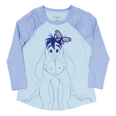 Winnie the Pooh by Loungefly Tee T-Shirt Unisex Eeyore Shirred Raglan Size M