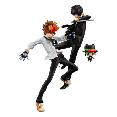 Katekyo Hitman Reborn! G.E.M. Series PVC Szobor Tsunayoshi Sawada & Kyoya Hibari & Reborn Set 21 cm