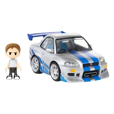 Fast & Furious Q-Village Vehicle with mini-Figura Nissan Skyline GT-R (R34) 9 cm