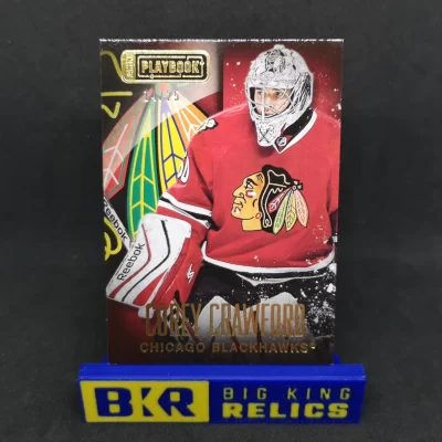 2013-14 Panini Playbook Gold #18 Corey Crawford /25 NHL kártya
