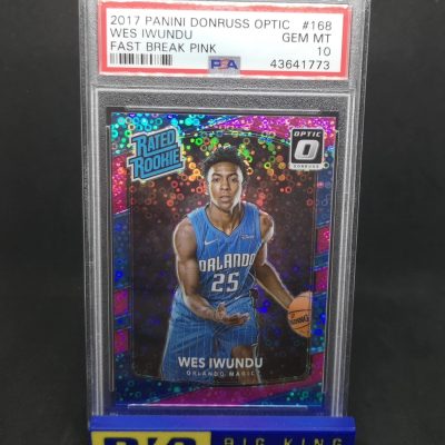2017-18 Donruss Optic Fast Break Pink #168 Wes Iwundu Rated Rookie /20 PSA 10 RC kosaras kártya