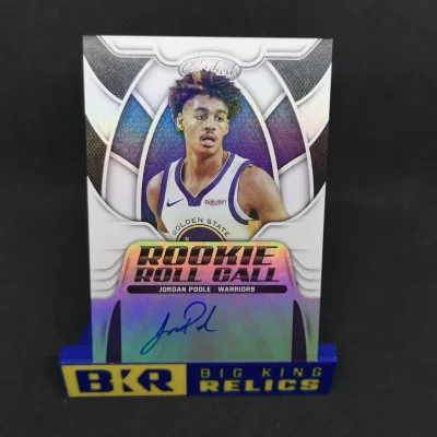 2019-20 Certified Rookie Roll Call Autographs #42 Jordan Poole RC kosaras kártya