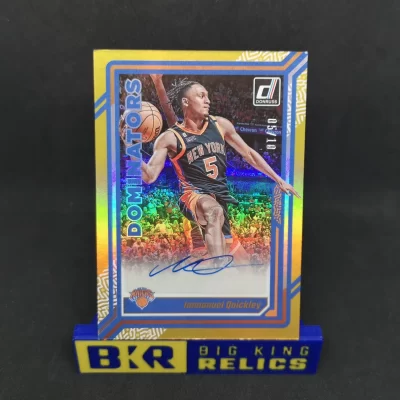 2023-24 Donruss Dominators Autographs Gold #7 Immanuel Quickley /10 kosaras kártya