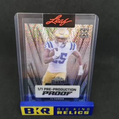 2024 Leaf Metal Mojo Silver TJ Harden Pre-Production Proof 1/1 NFL kártya