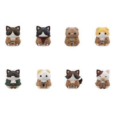 Attack on Titan Mega Cat Project Attack on Tinyan Trading Figura Gathering Scout Regiment danyan! 3 cm Assortment (8)